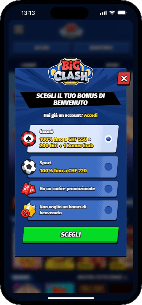 BigClash Bonus Registrazione
