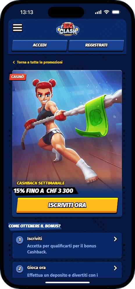BigClash Cashback settimanale